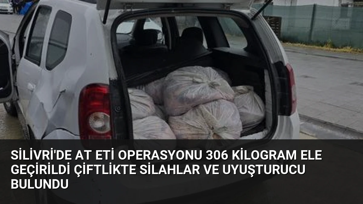 Silivri’de At Eti Operasyonu 306 Kilogram Ele Geçirildi Çiftlikte Silahlar ve Uyuşturucu Bulundu