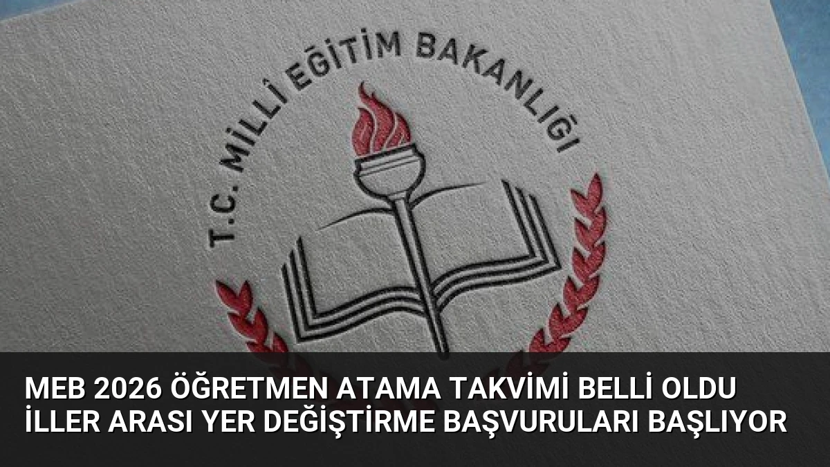 MEB 2026 Öğretmen Atama Takvimi Belli Oldu İller Arası Yer Değiştirme Başvuruları Başlıyor